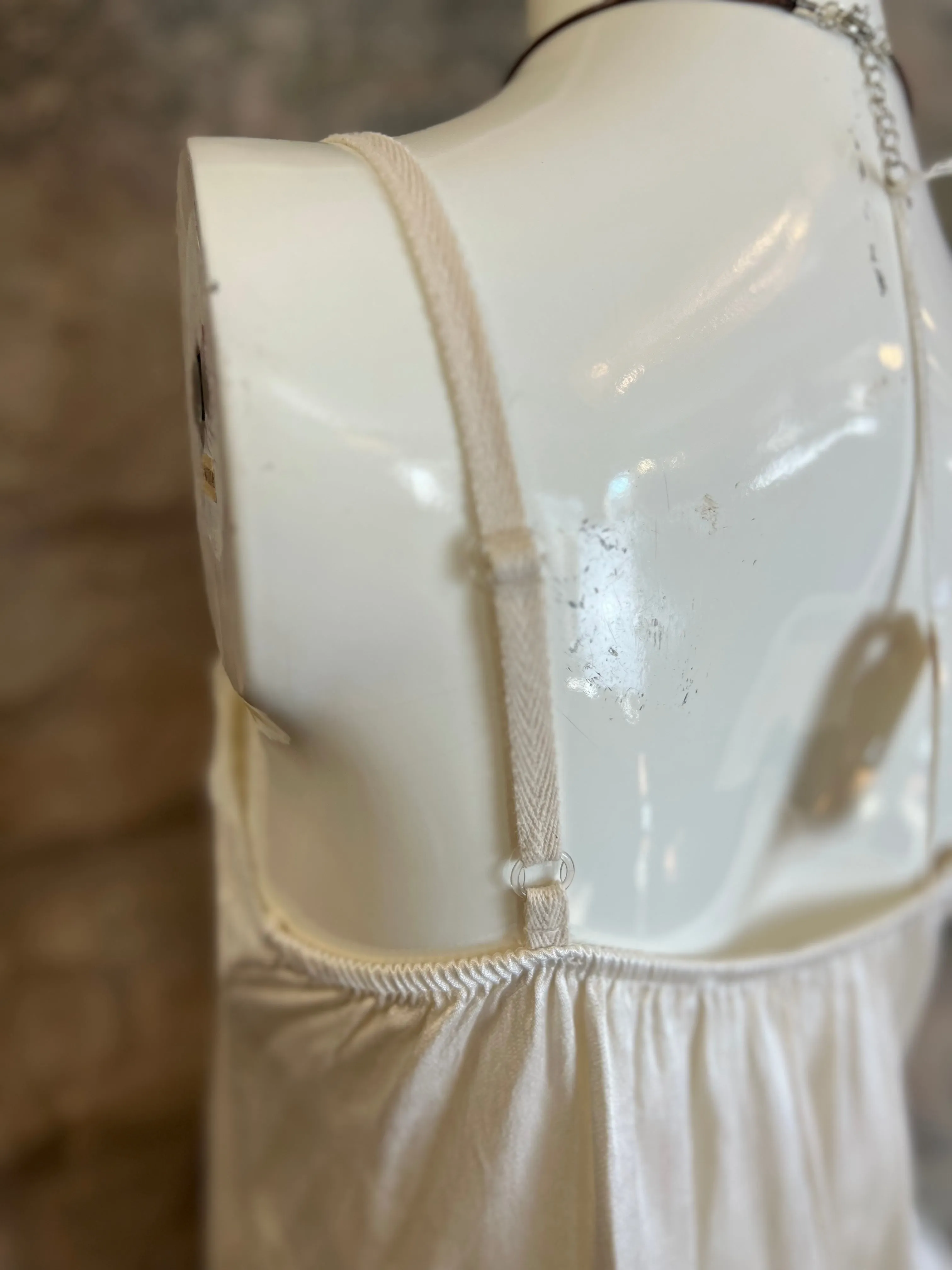 811173CY Satin Luna Tank w/Lace-Ivory