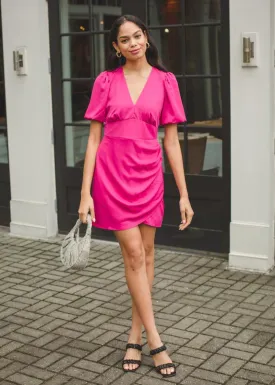Adelyn Rae Nanda Puff Sleeve Mini Dress-***FINAL SALE***