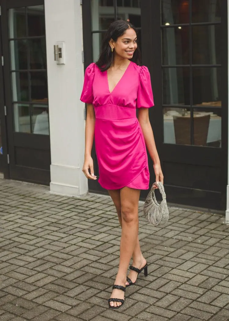 Adelyn Rae Nanda Puff Sleeve Mini Dress-***FINAL SALE***