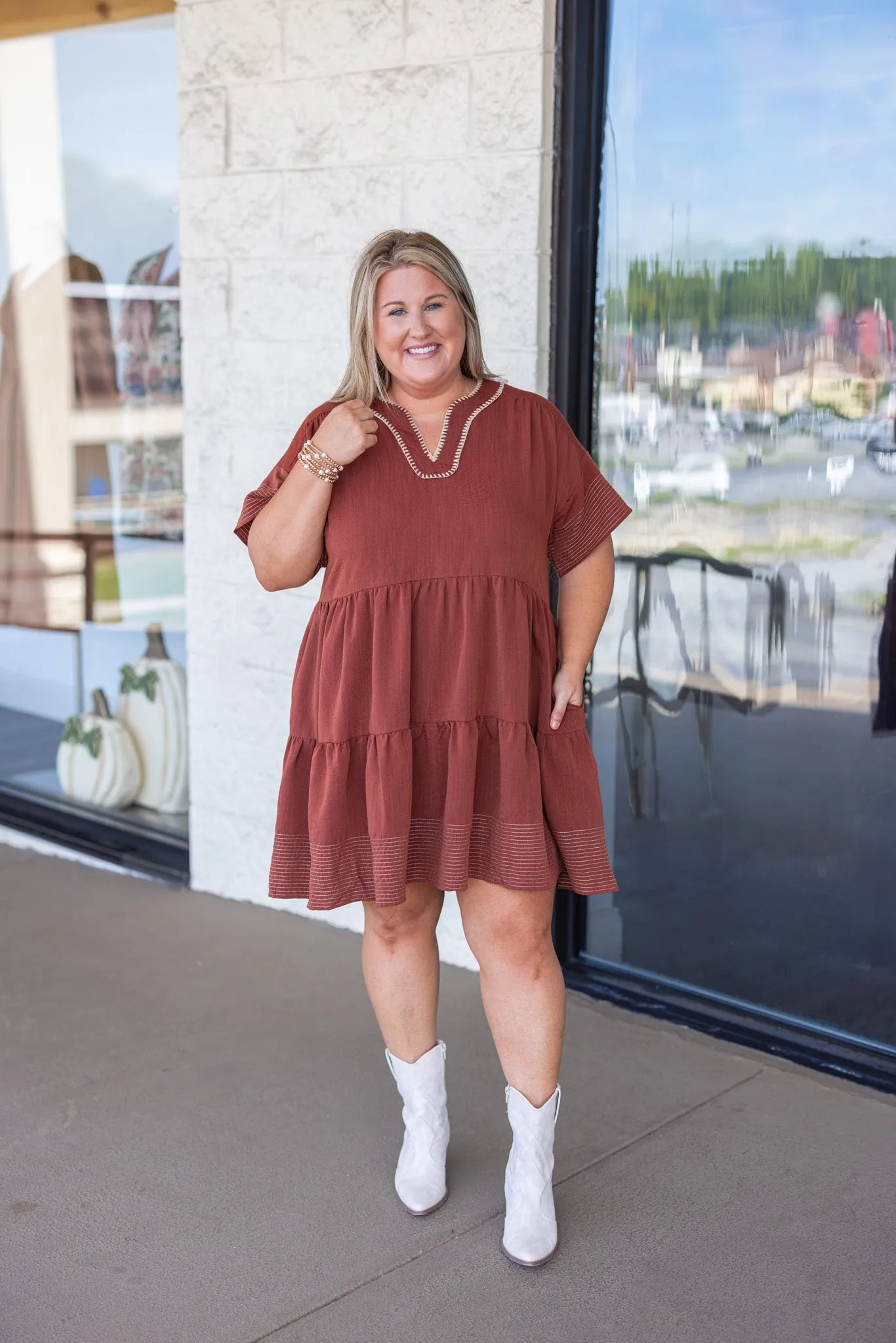 Adventuress Spirit Brown Tiered Dress
