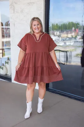 Adventuress Spirit Brown Tiered Dress