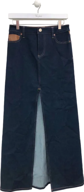 Alice   Olivia Blue Denim Maxi Skirt UK W26