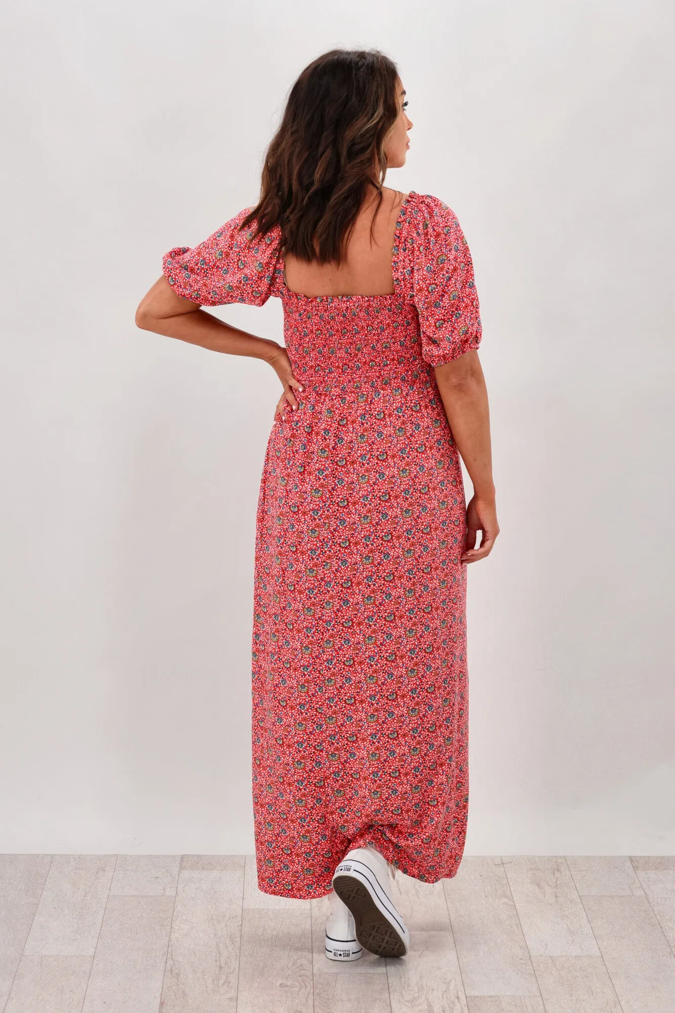 All About Eve Rosanna Shirred Maxi Dress