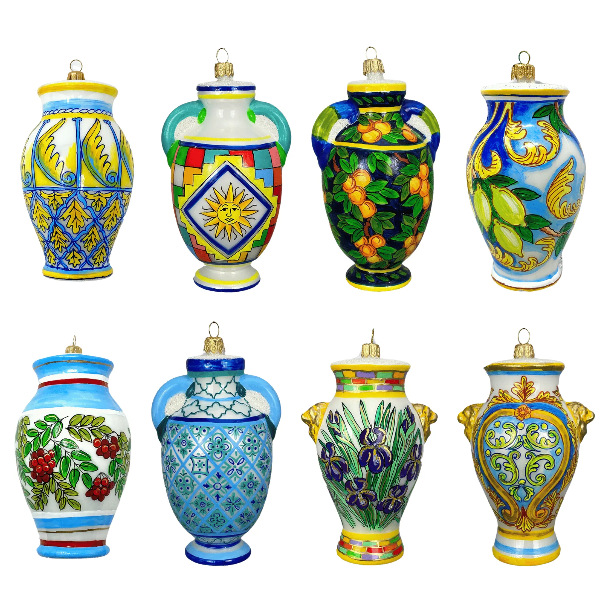 Amalfi Coast Blown Glass Christmas Ornament Bundle