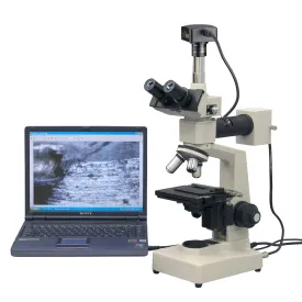 AmScope ME300 Series Metallurgical Trinocular Compound Microscope 40X-1000X Magnification with 16MP USB 3.0 Camera