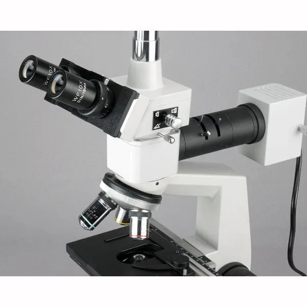 AmScope ME300 Series Metallurgical Trinocular Compound Microscope 40X-1000X Magnification with 16MP USB 3.0 Camera