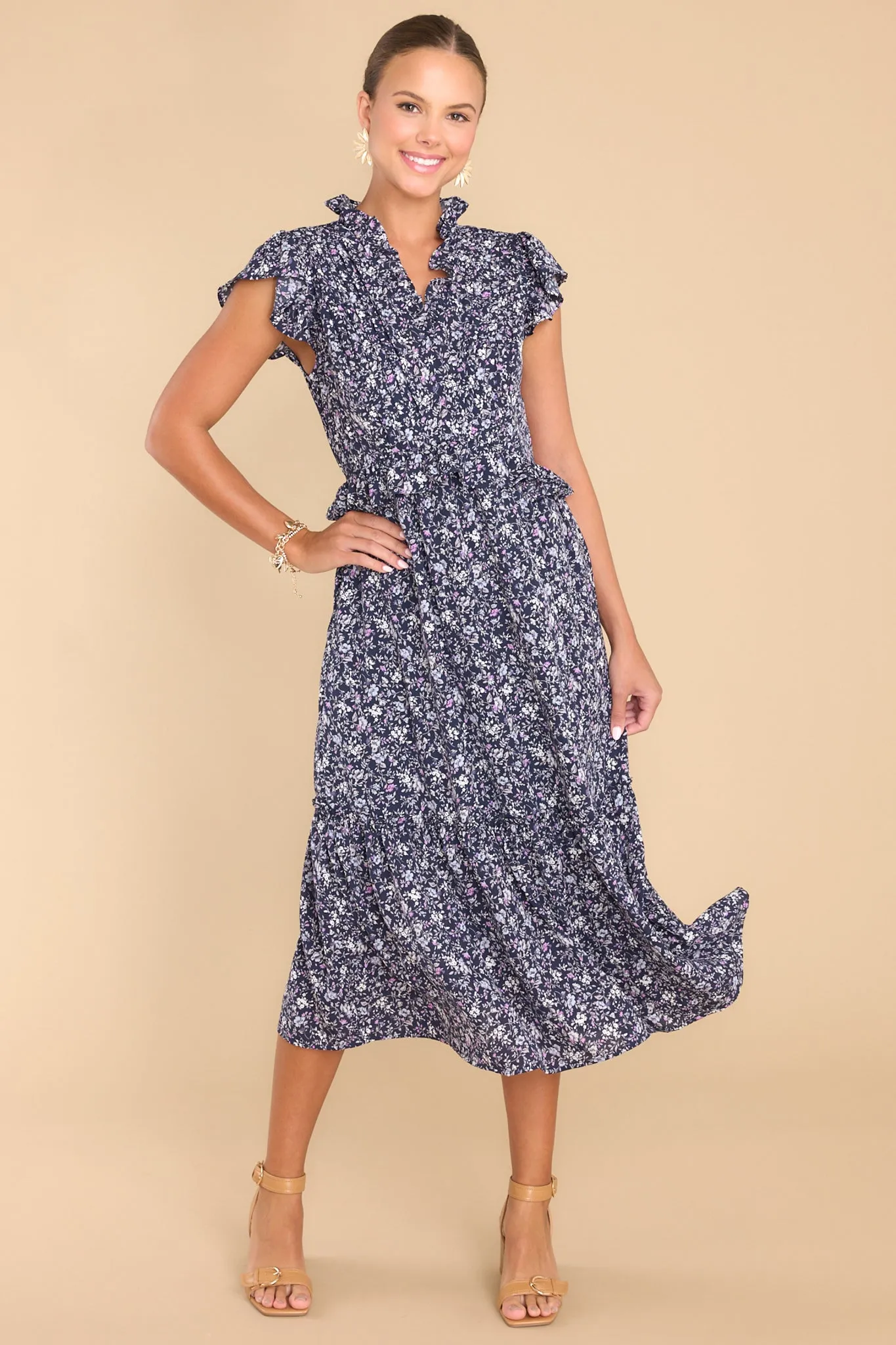 Anything You Want Navy Floral Dress