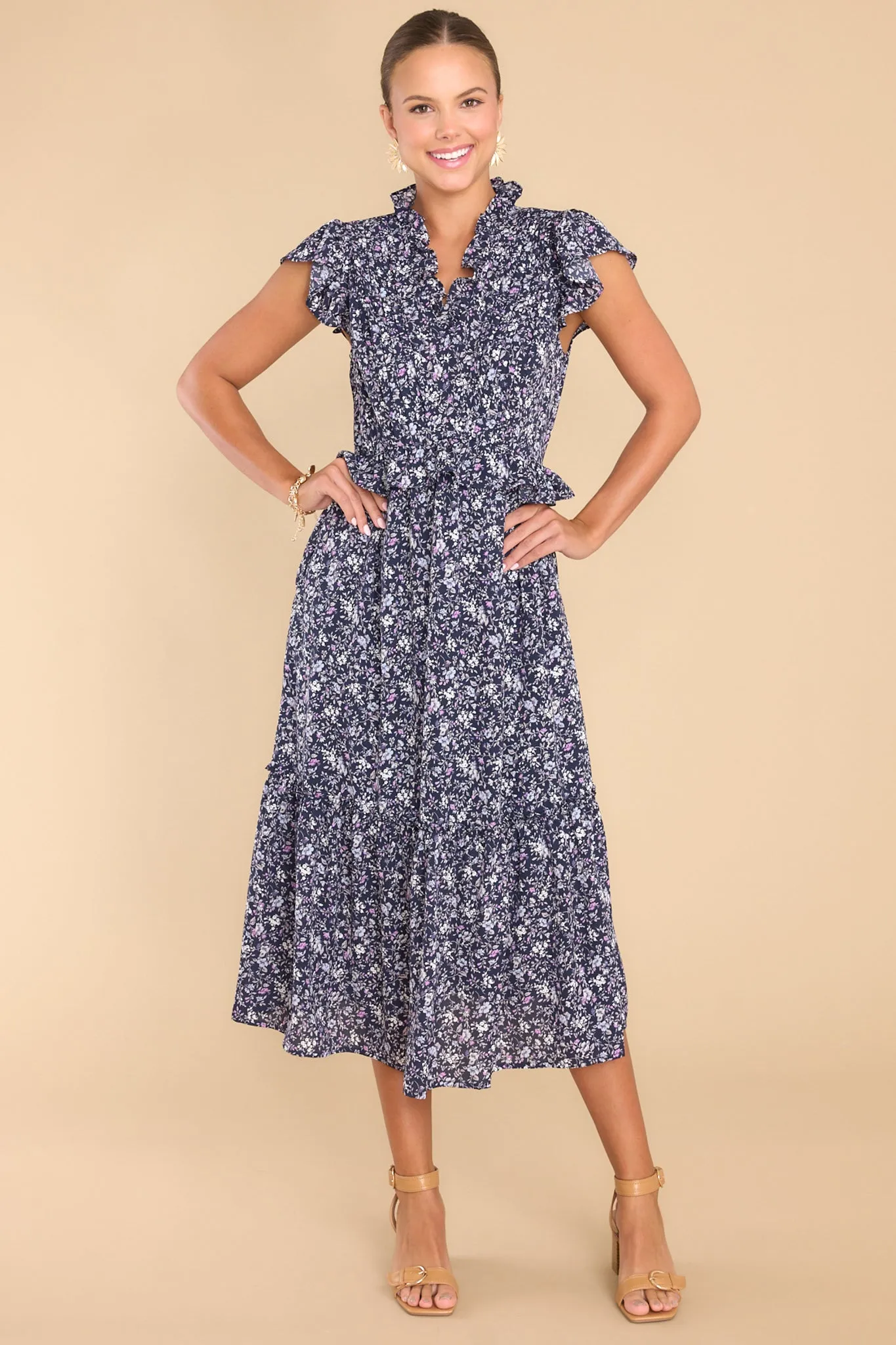 Anything You Want Navy Floral Dress