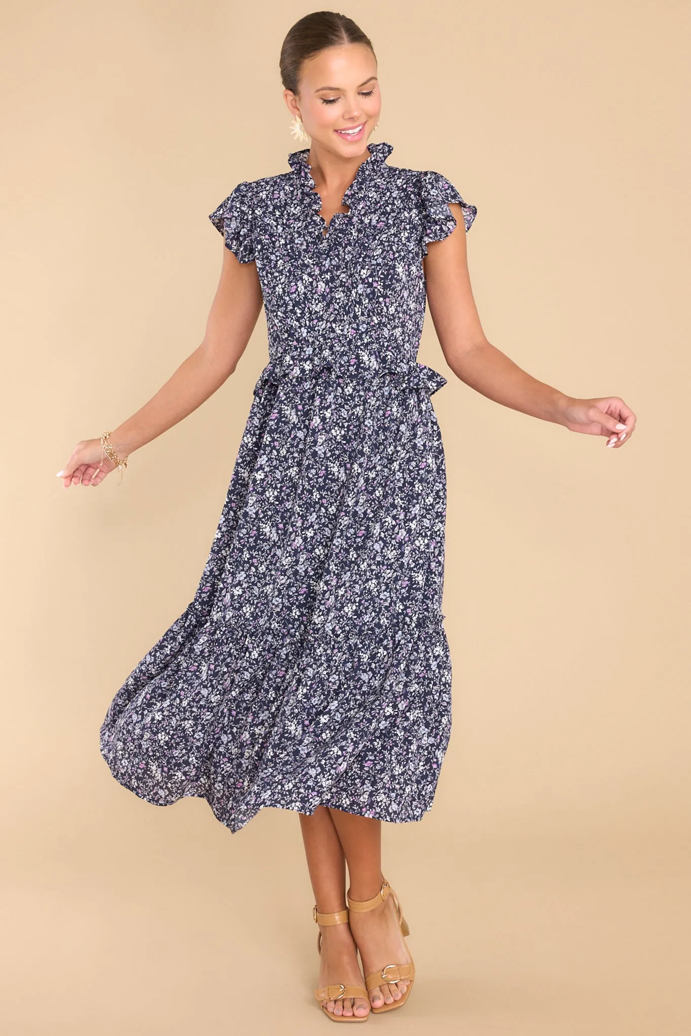 Anything You Want Navy Floral Dress