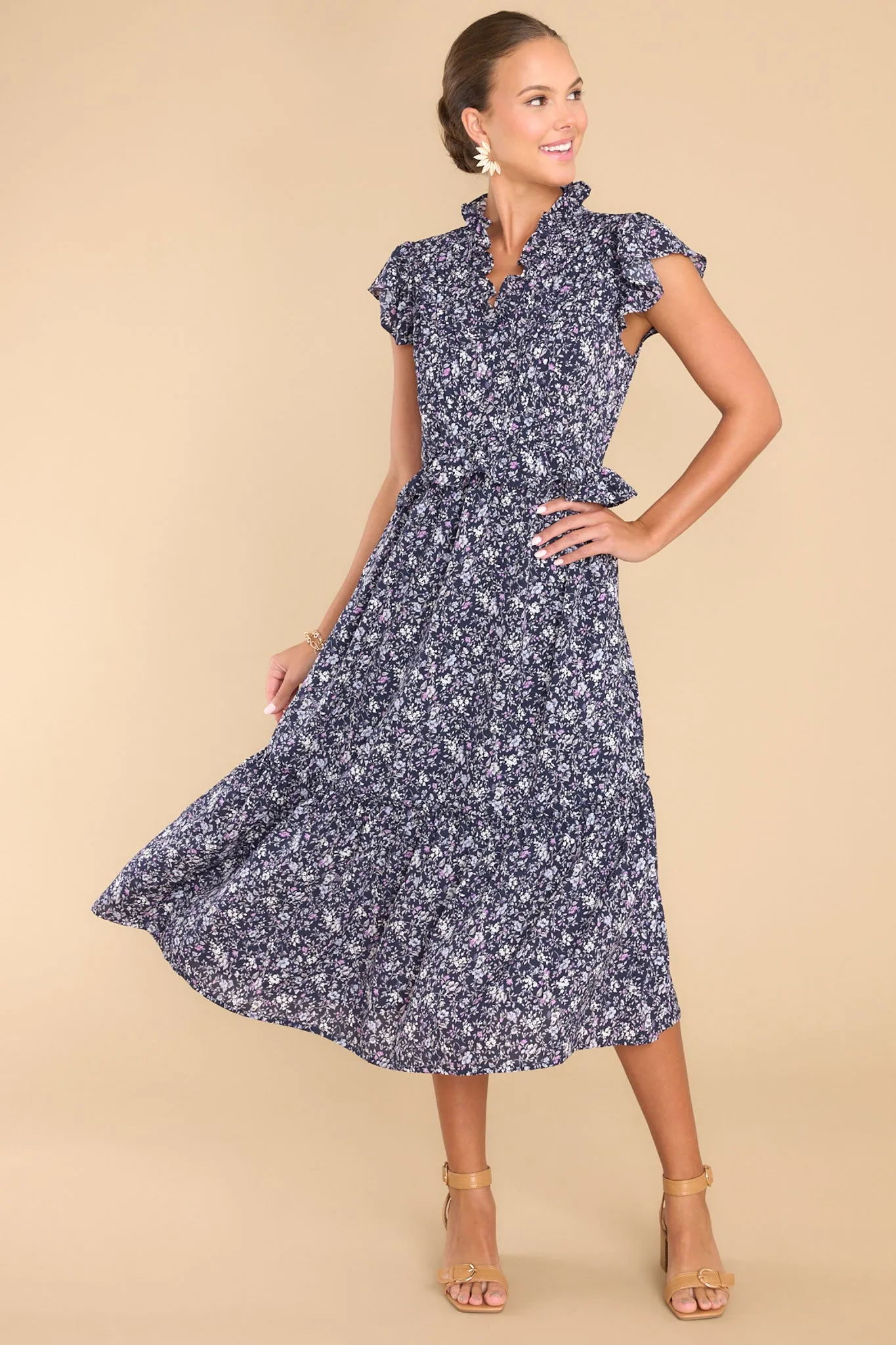 Anything You Want Navy Floral Dress