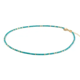 Aqua Tide Beaded Necklace