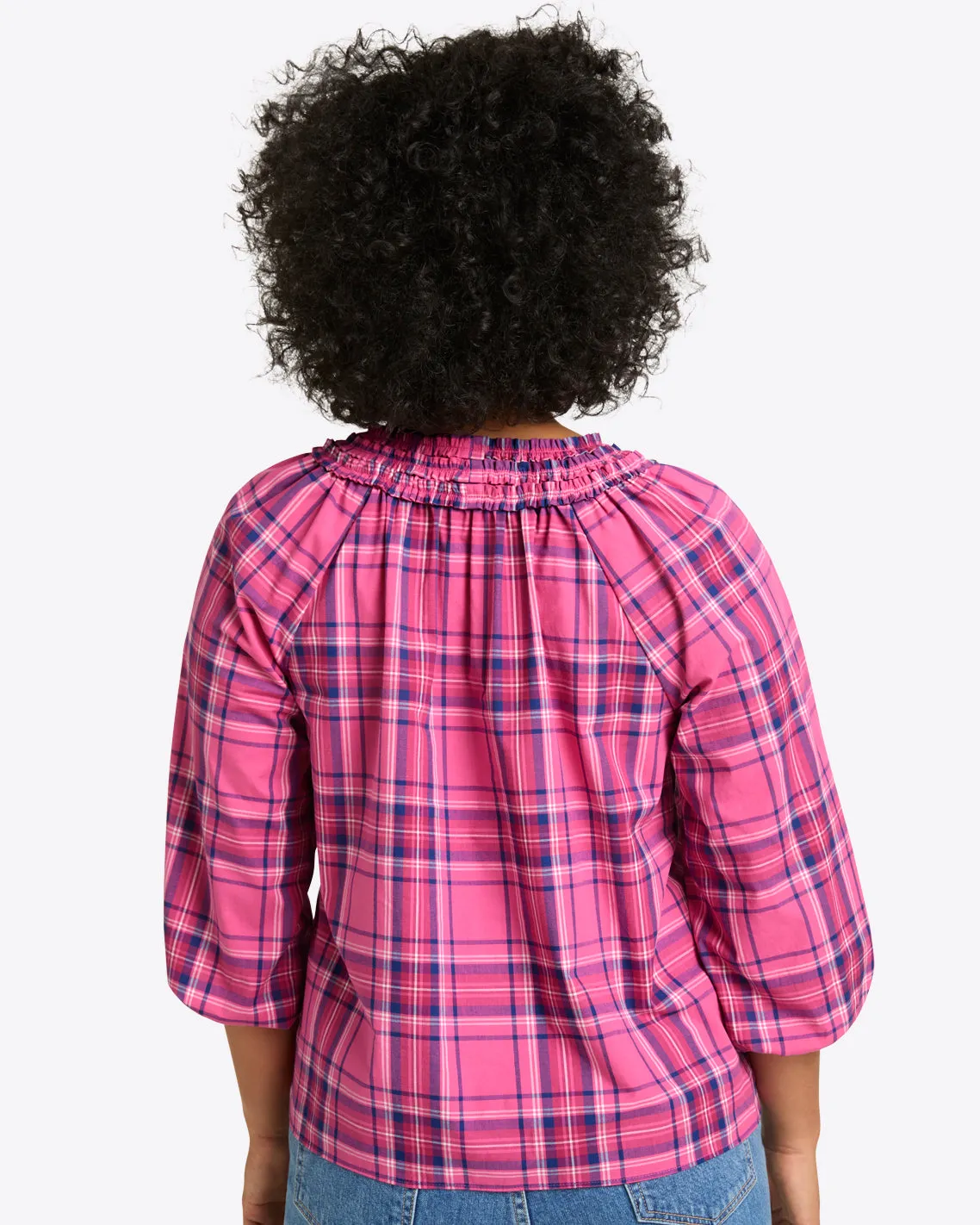Aubrie Top in Pink Angie Plaid