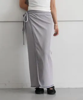 BASERANGE GARBLE WRAP SKIRT "GREY"