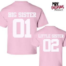 Big Sister/Little Sister Number Tees Light Pink (MRK X)