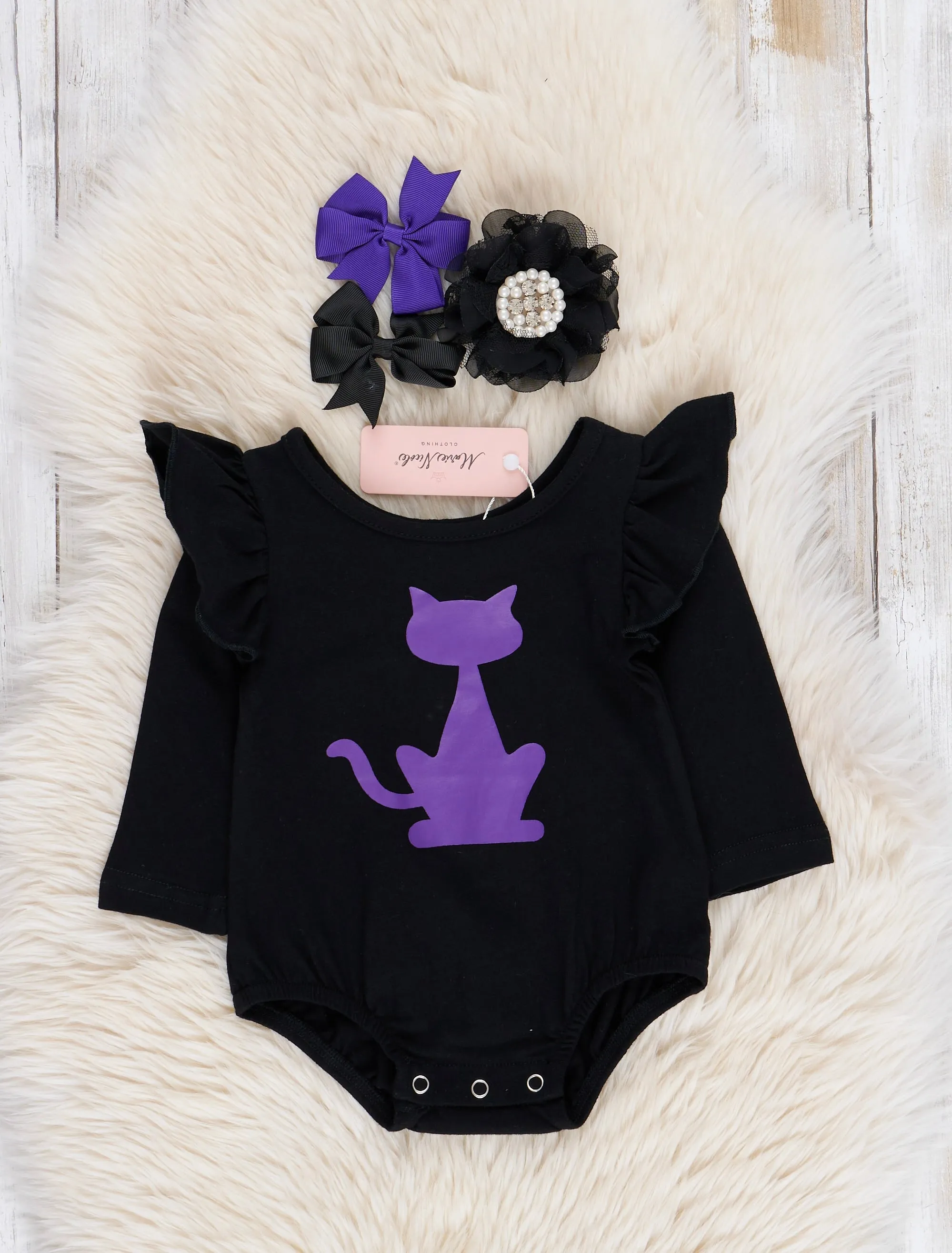 Black & Purple Cat Ruffle Tulle Outfit