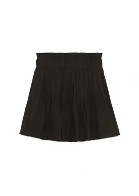 BLACK PLEATED MINI SKIRT