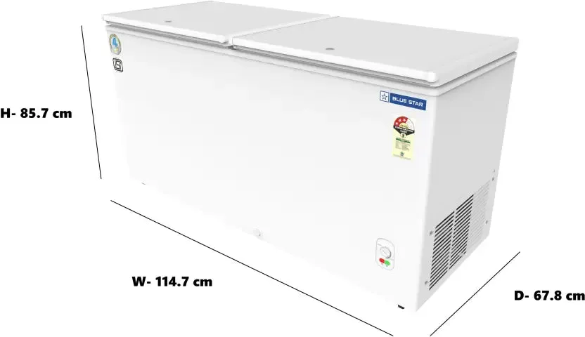 Blue Star CF3-300MEW 301 L Double Door Standard Deep Freezer  (White, 3 Star)