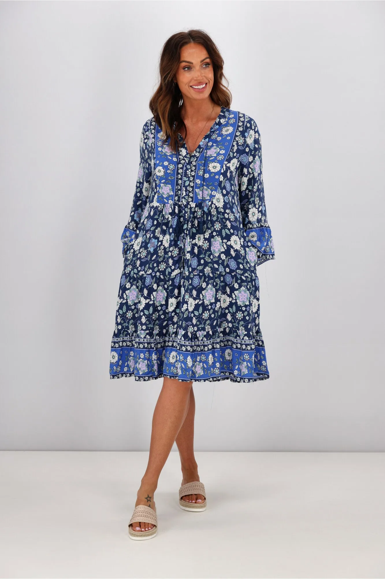 Boho Australia Sydney Dress Navy Floral