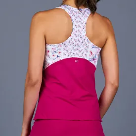 Boho Luxe Racerback Top (fuchsia/print)