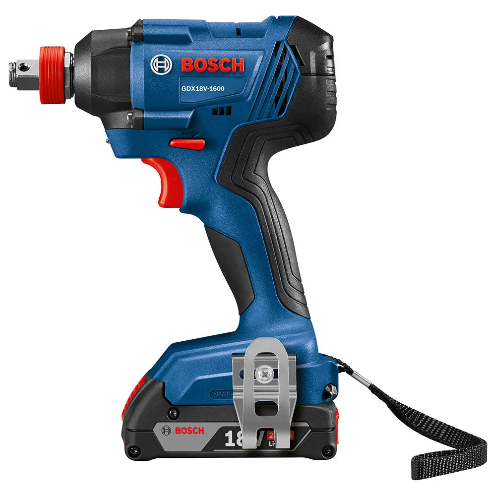 Bosch GDX18V-1600B12 18 V 1/4" and 1/2" Two-In-One Bit/Socket Impact Driver Kit