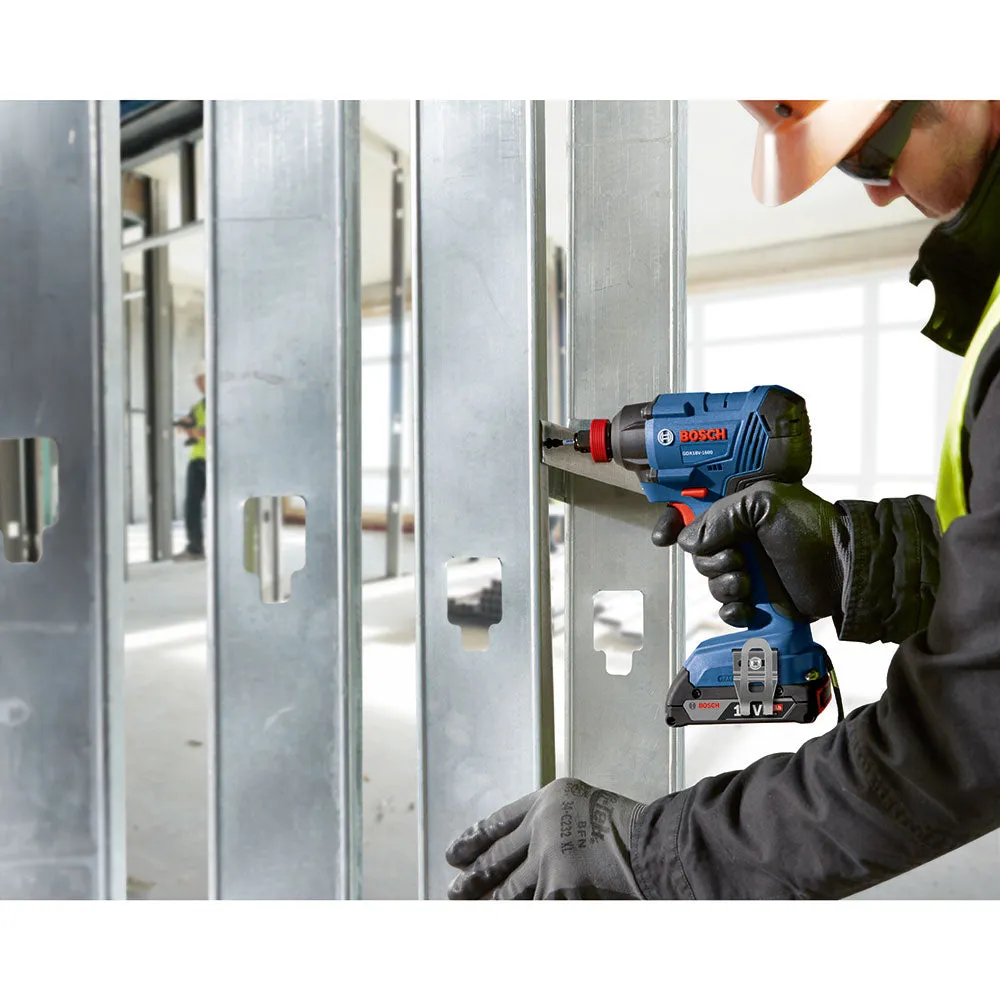 Bosch GDX18V-1600B12 18 V 1/4" and 1/2" Two-In-One Bit/Socket Impact Driver Kit