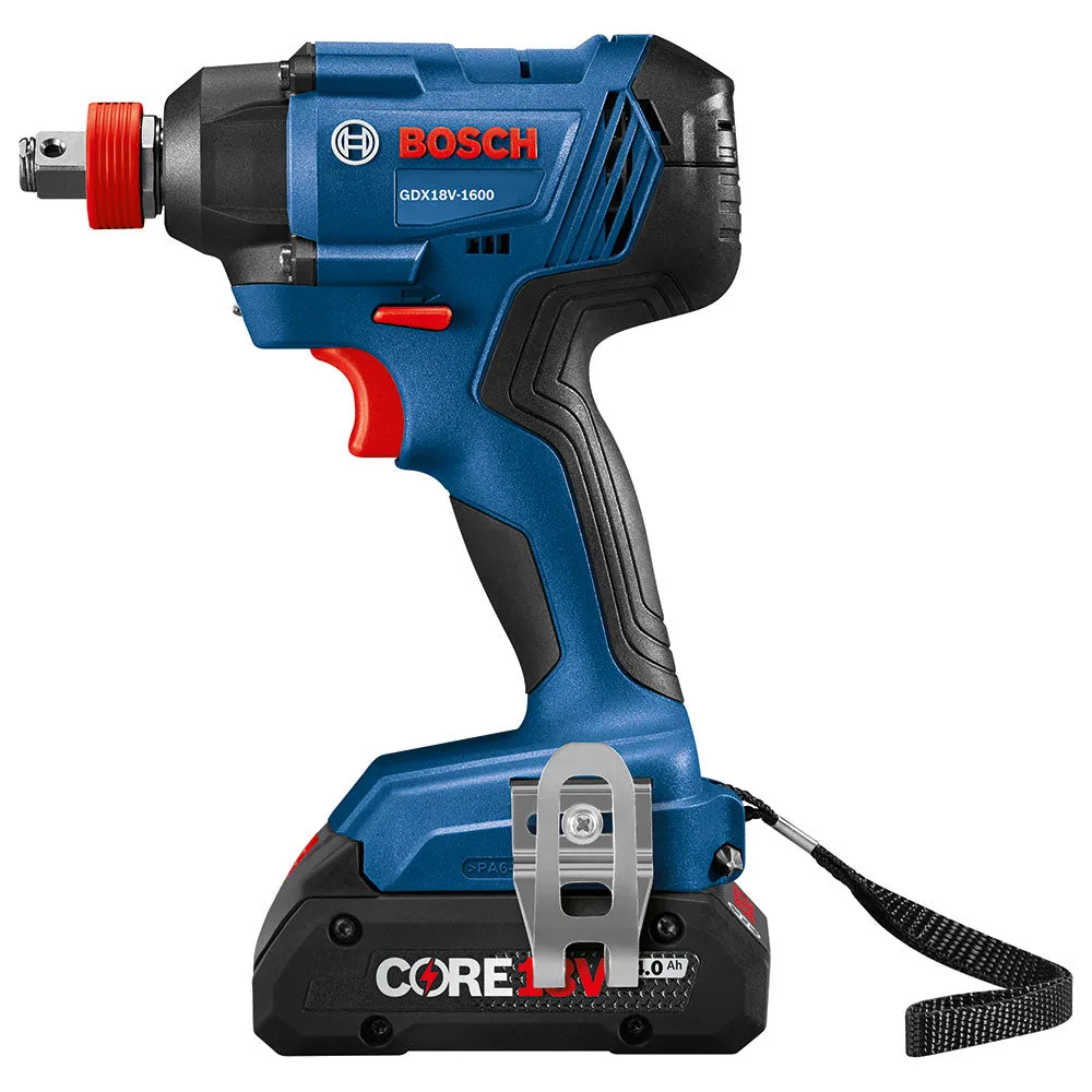 Bosch GDX18V-1600B12 18 V 1/4" and 1/2" Two-In-One Bit/Socket Impact Driver Kit