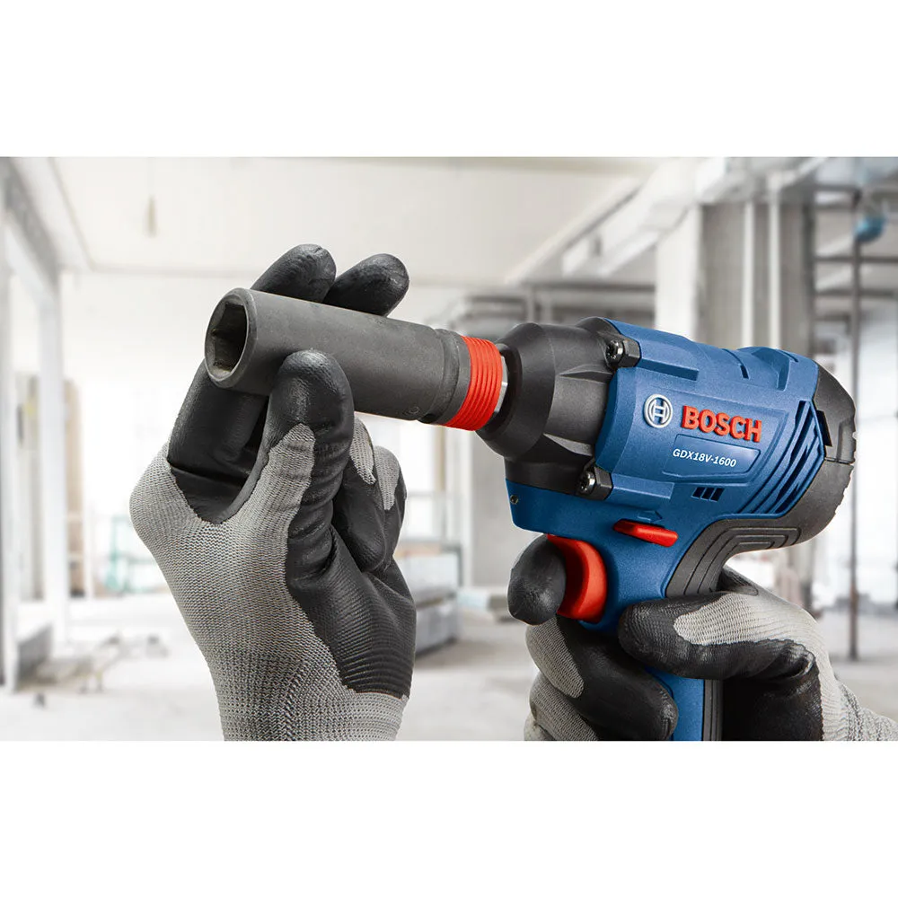Bosch GDX18V-1600B12 18 V 1/4" and 1/2" Two-In-One Bit/Socket Impact Driver Kit