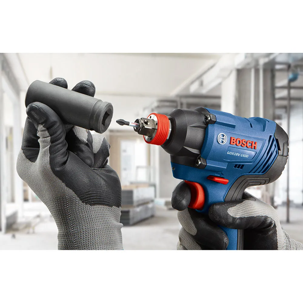 Bosch GDX18V-1600B12 18 V 1/4" and 1/2" Two-In-One Bit/Socket Impact Driver Kit