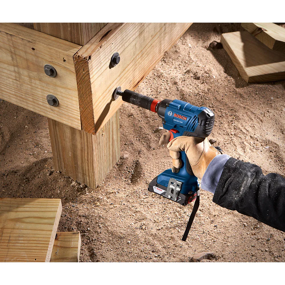 Bosch GDX18V-1600B12 18 V 1/4" and 1/2" Two-In-One Bit/Socket Impact Driver Kit