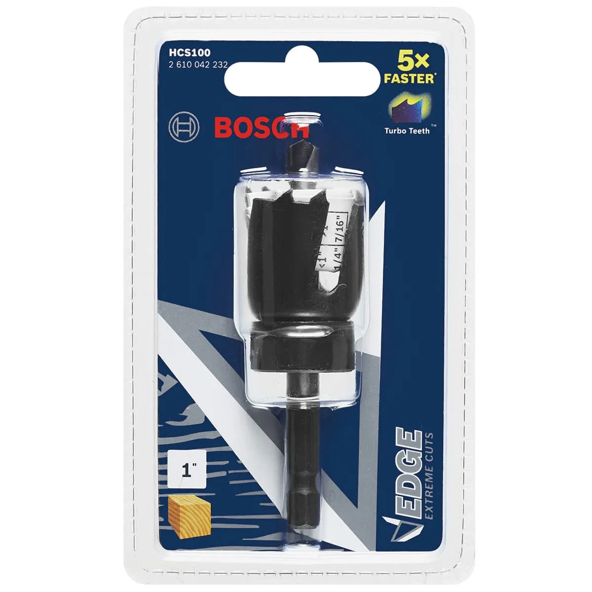 Bosch HCS100 1 In. Edge Wood Hole Saw with Arbor