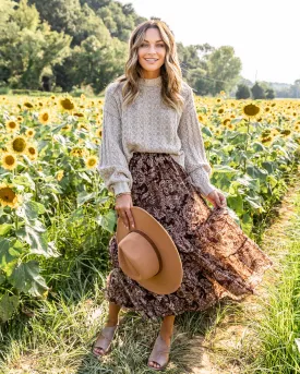 Brina Paisley Ruffle Skirt