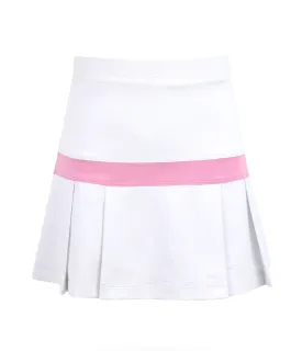 Bubble Gum White Semi-Pleat Skirt