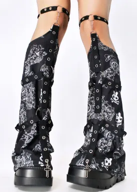 Punky Bunny Bondage-Inspired Black and White Leg Warmer Dolls