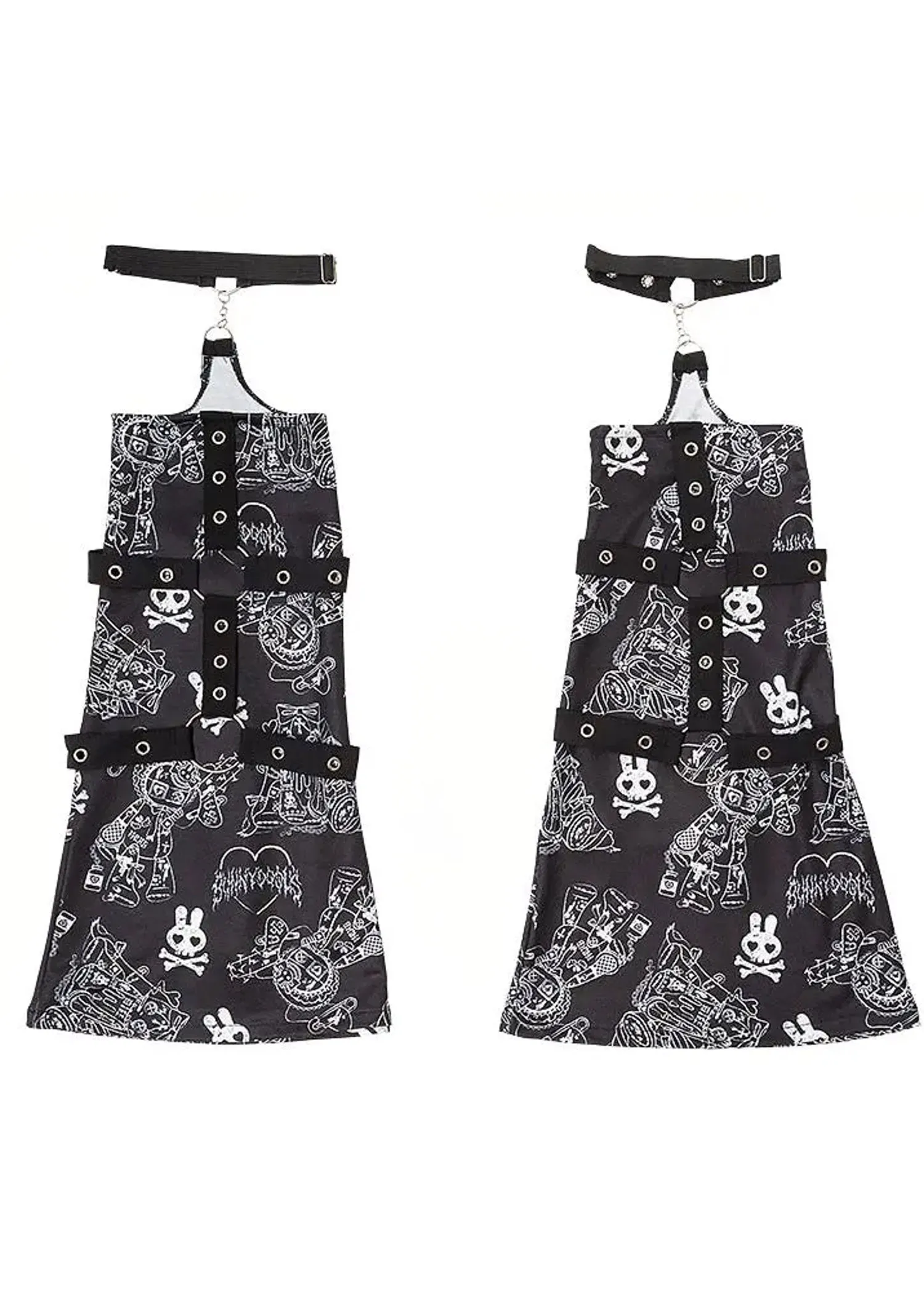 Punky Bunny Bondage-Inspired Black and White Leg Warmer Dolls