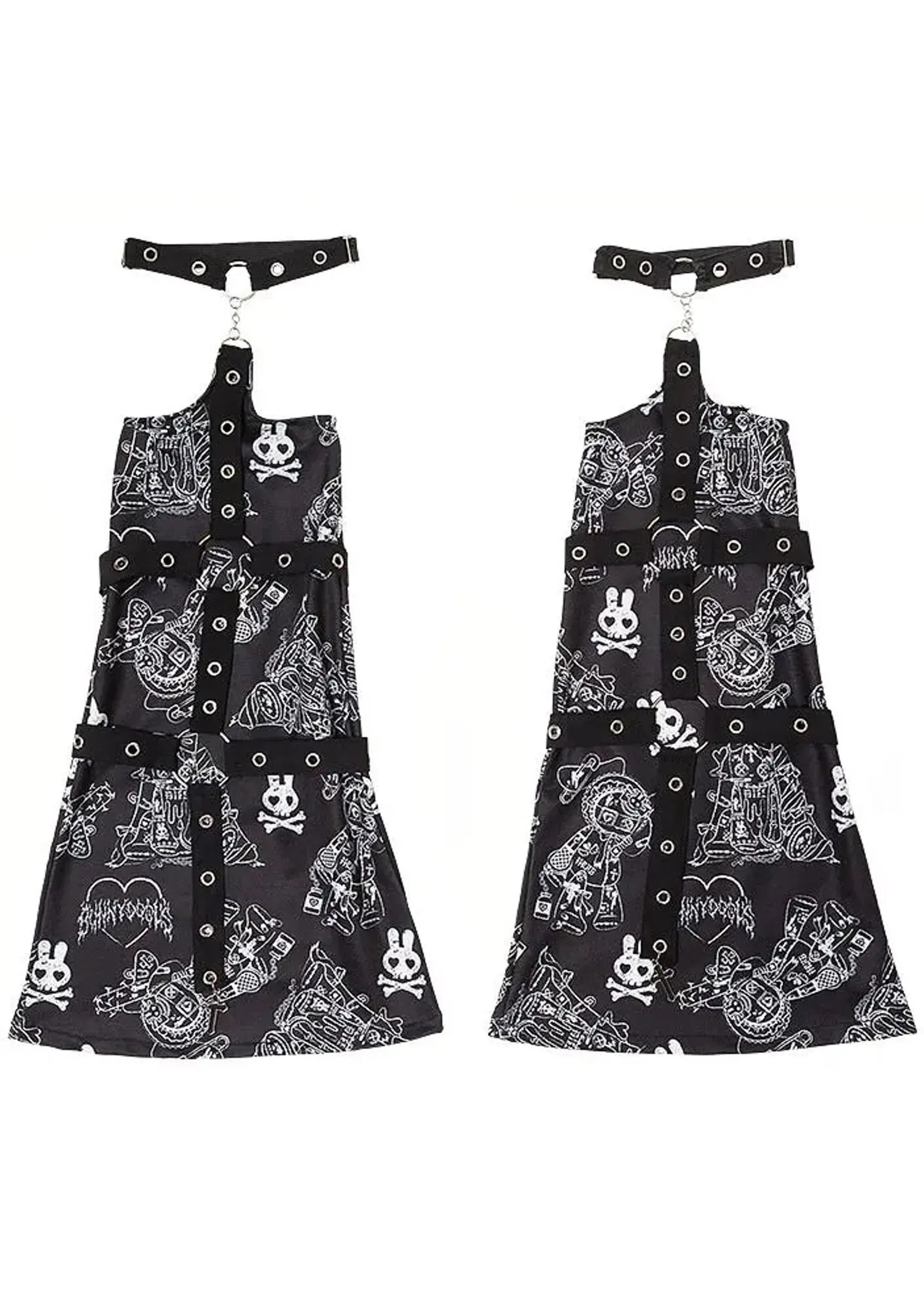 Punky Bunny Bondage-Inspired Black and White Leg Warmer Dolls