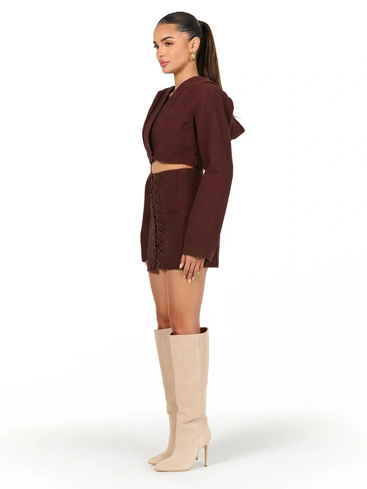Canvas Lace Mini Skirt