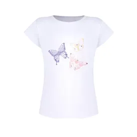 Carnival Lights White Butterfly Bling Top
