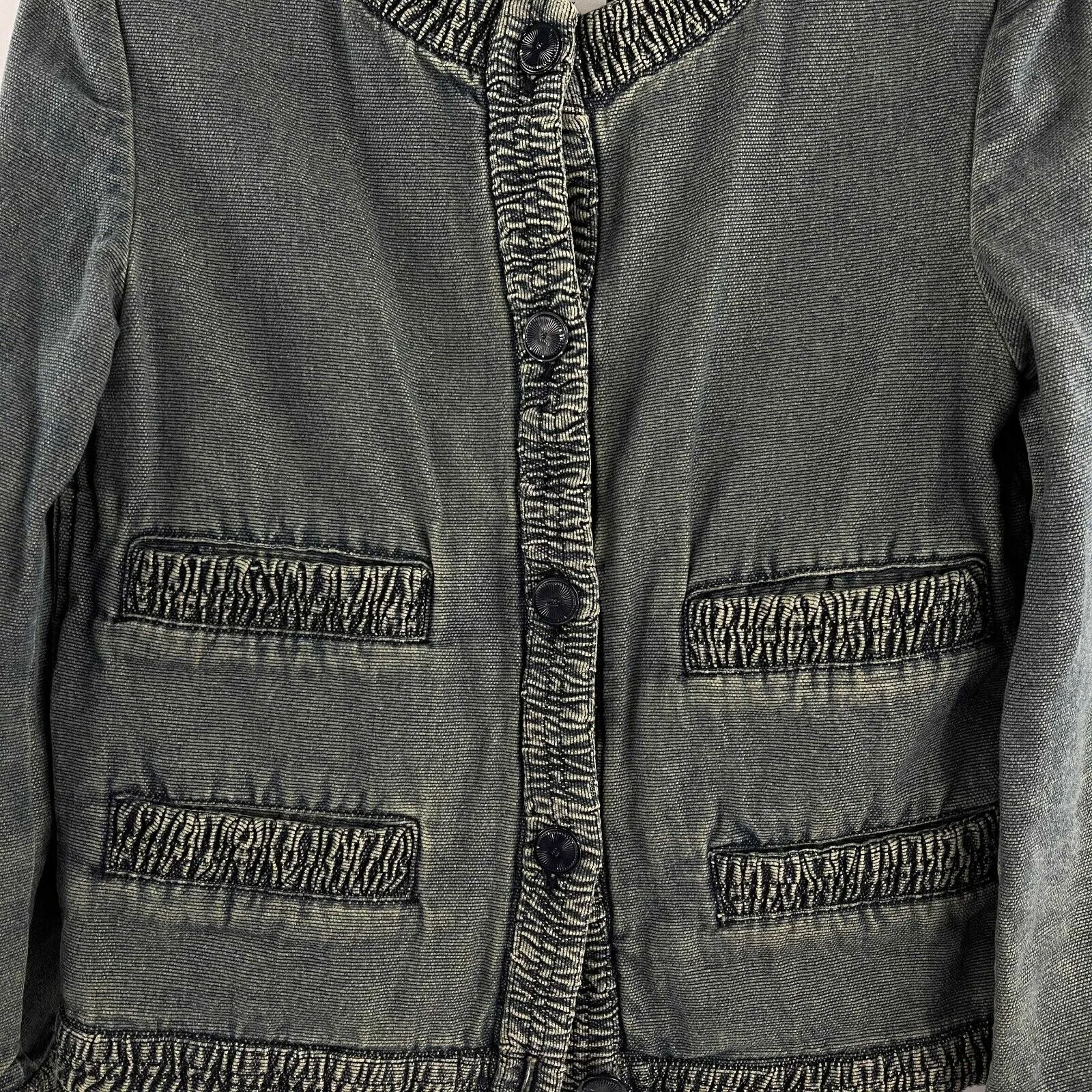 Chanel - Vintage 01P Washed Denim Jacket & Skirt Set - CC Buttons - Size 36 US 4