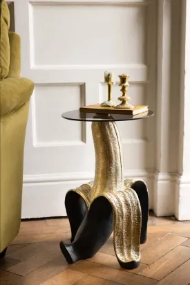 Charcoal & Gold Banana Side Table