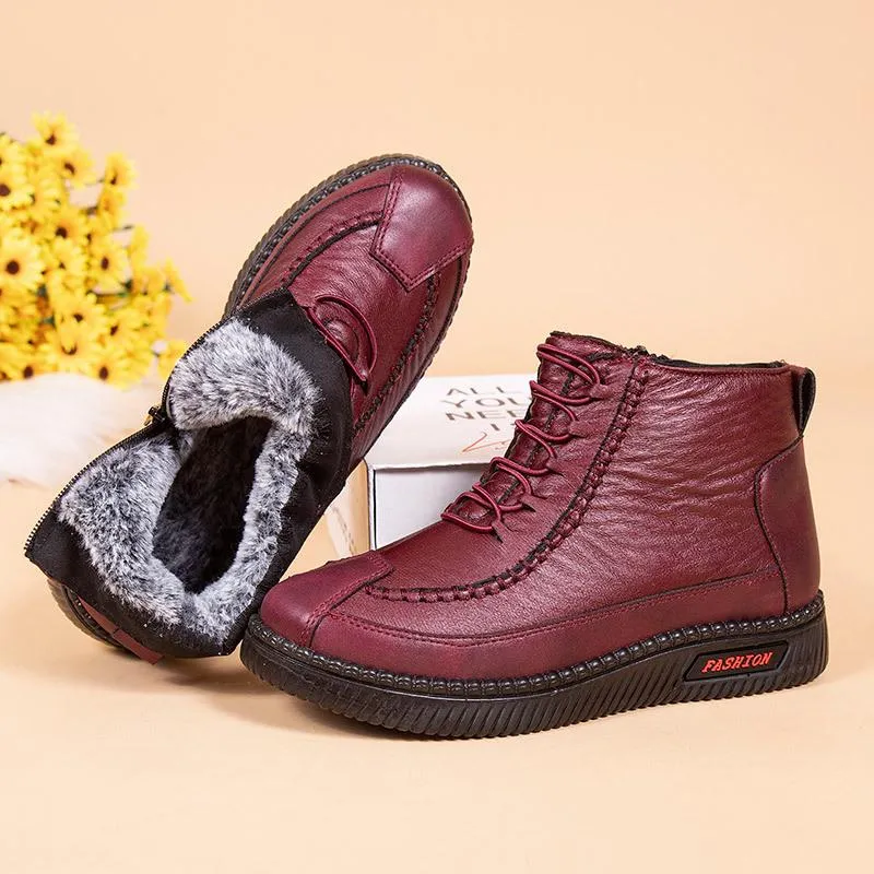 🔥Clearance Sale Alert:  Winter Fleece Cotton Boots - Black, Red / US Women Size : 5-10