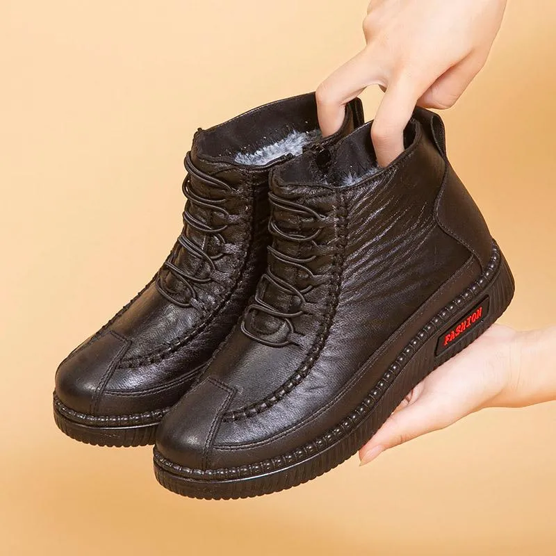 🔥Clearance Sale Alert:  Winter Fleece Cotton Boots - Black, Red / US Women Size : 5-10