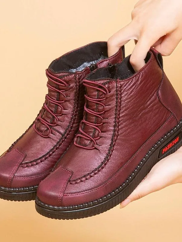 🔥Clearance Sale Alert:  Winter Fleece Cotton Boots - Black, Red / US Women Size : 5-10