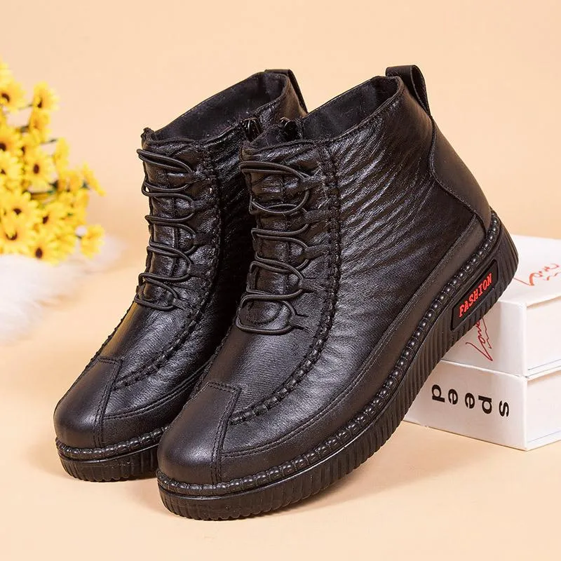 🔥Clearance Sale Alert:  Winter Fleece Cotton Boots - Black, Red / US Women Size : 5-10