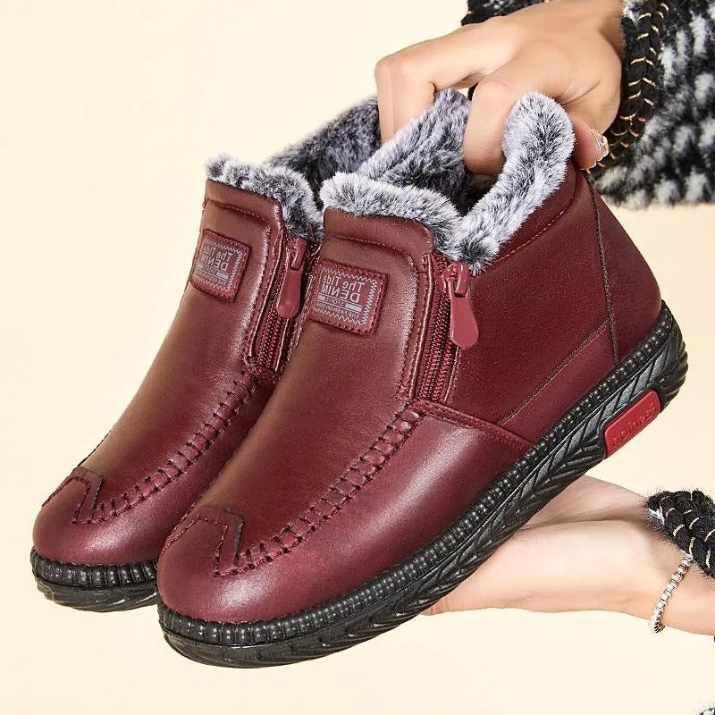 🔥Clearance Sale Alert:  Women Fleece Boots - Red, Black / US Women Size: 6-10.5
