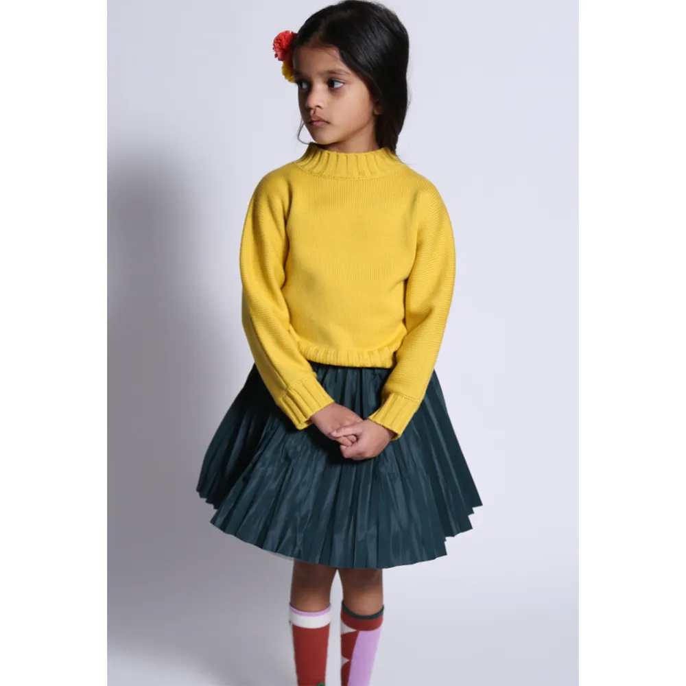 CRUSH PLEATED TWIRL SKIRT