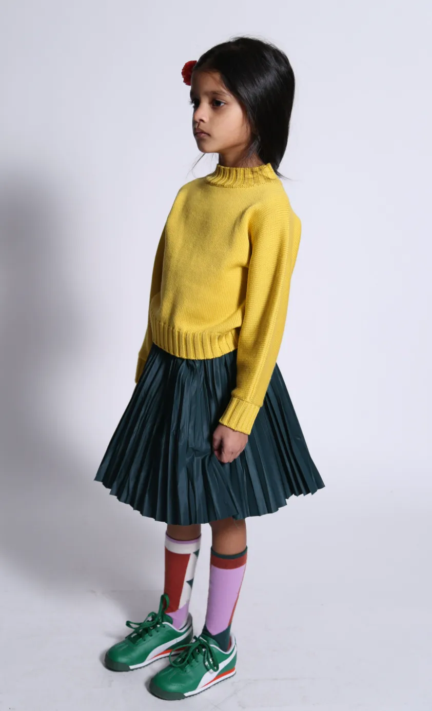 CRUSH PLEATED TWIRL SKIRT
