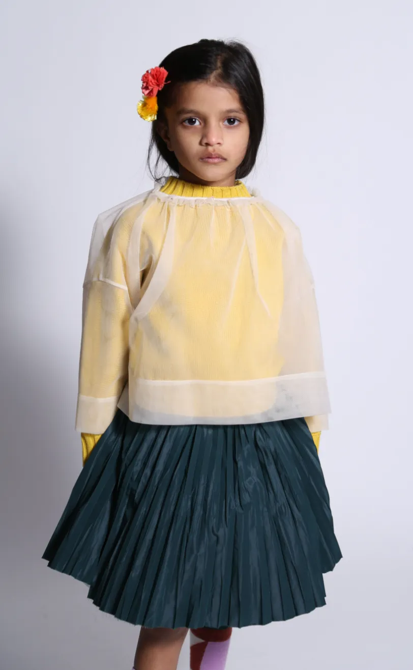 CRUSH PLEATED TWIRL SKIRT