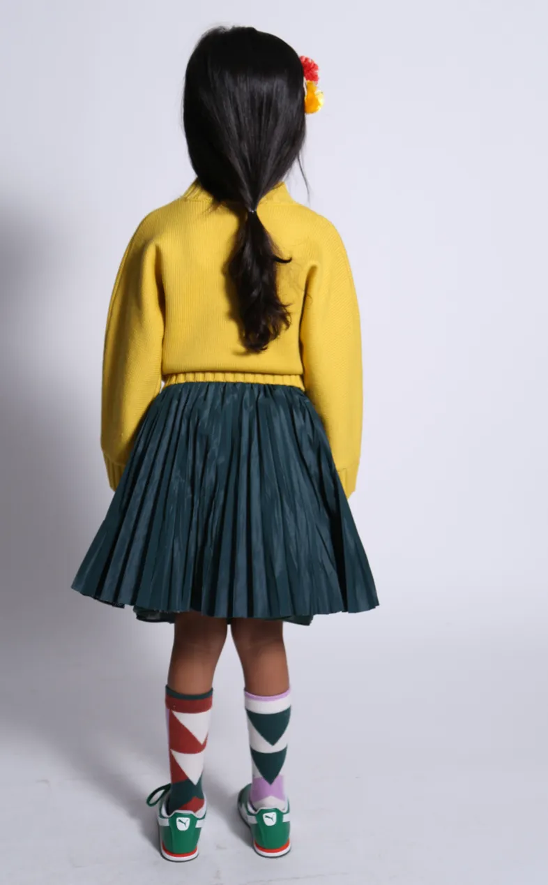 CRUSH PLEATED TWIRL SKIRT