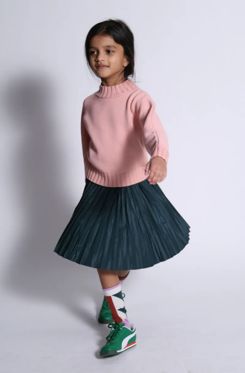CRUSH PLEATED TWIRL SKIRT