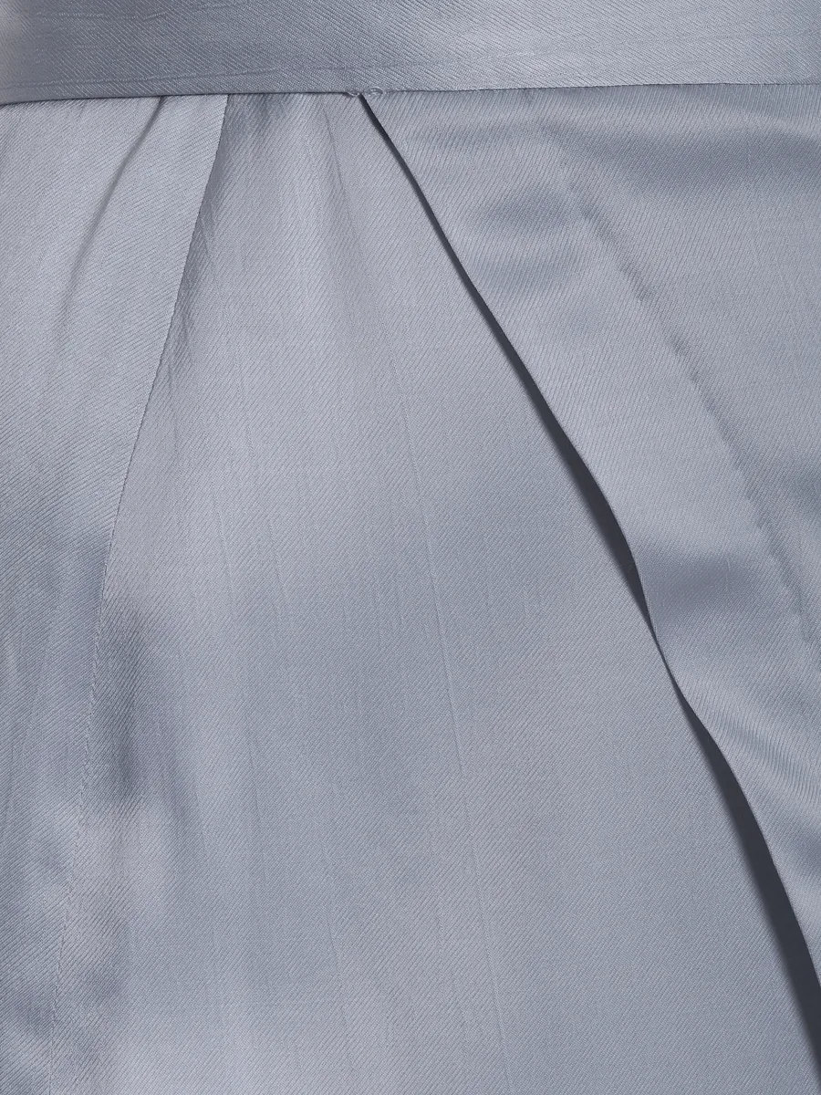 CUPRO WRAPPING PENCIL SKIRT "BERTA" IN SILVER